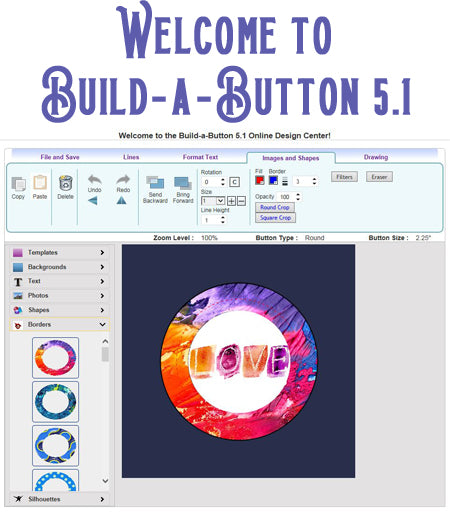 Button Making Software - Free Upgrades - Build-a-Button 5.1