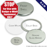 2.25" B.A.M Mirror Back Button Set - American Button Machines