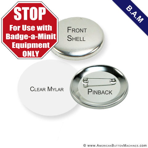 2.25" B.A.M. Pinback Button Set - American Button Machines