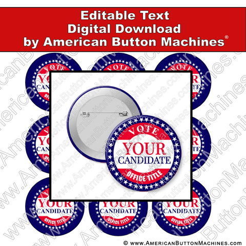 Campaign Button Design - Digital Download for Buttons - 110