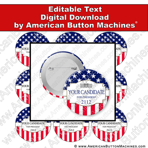 Campaign Button Design - Digital Download for Buttons - 113