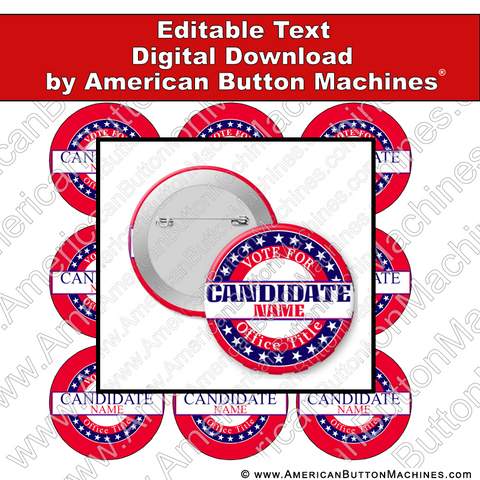 Campaign Button Design - Digital Download for Buttons - 114
