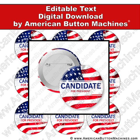 Campaign Button Design - Digital Download for Buttons - 116