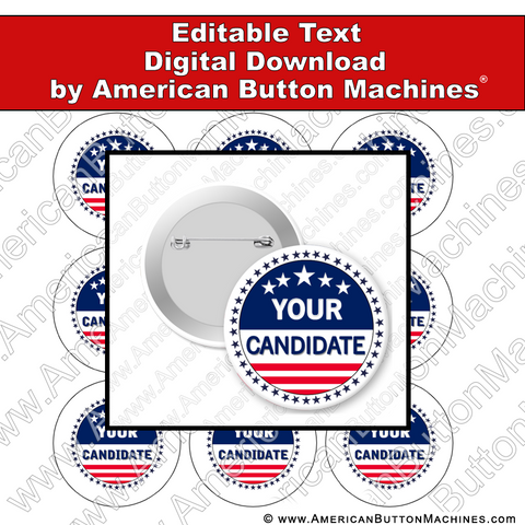 Campaign Button Design - Digital Download for Buttons - 120