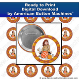 Painting Pumpkins - Digital Download for Buttons