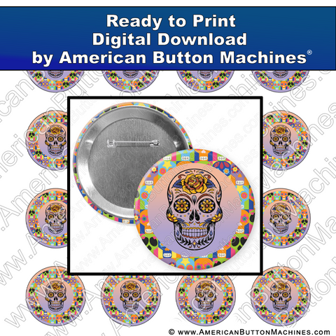 Sugar Skull - Digital Download for Buttons