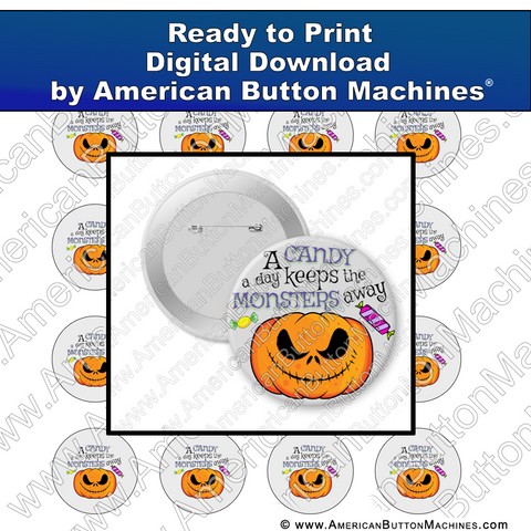 Halloween, monsters, candy, trick or treat, Digital Download, For Buttons, Digital Download for Buttons