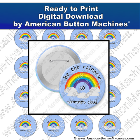 Digital Download, Digital Download for Buttons, rainbow, positive
