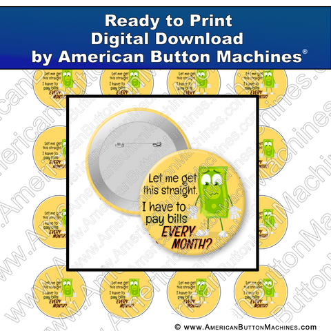 Digital Download, For Buttons, Digital Download for Buttons, money, bills, rent