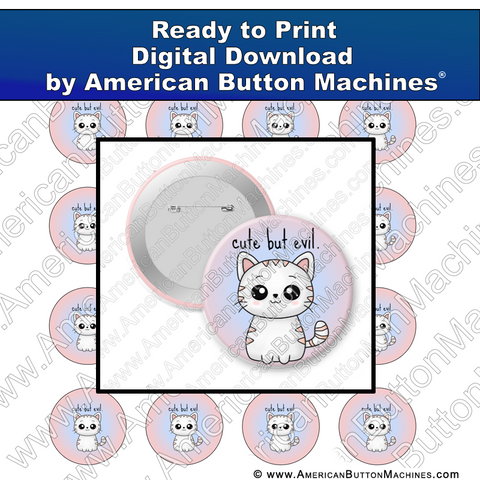 Digital Download, For Buttons, Digital Download for Buttons, cat, kitty, kitten