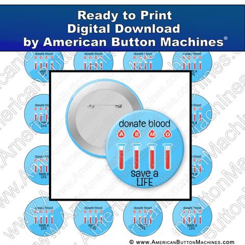 Digital Download, For Buttons, Digital Download for Buttons, , blood donor, donation
