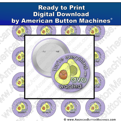 Digital Download, For Buttons, Digital Download for Buttons, avocado, everything