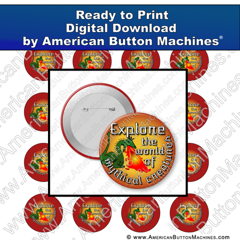 Digital Download, For Buttons, Digital Download for Buttons, dragons, mythical, fantasy, reading, books, library
