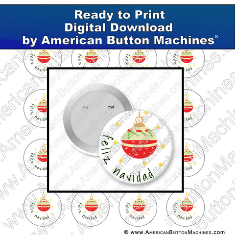 Digital Download, For Buttons, Digital Download for Buttons, Christmas, Holidays, Feliz Navidad, Spanish