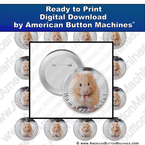 Digital Download, for buttons, digital download for buttons, hamster