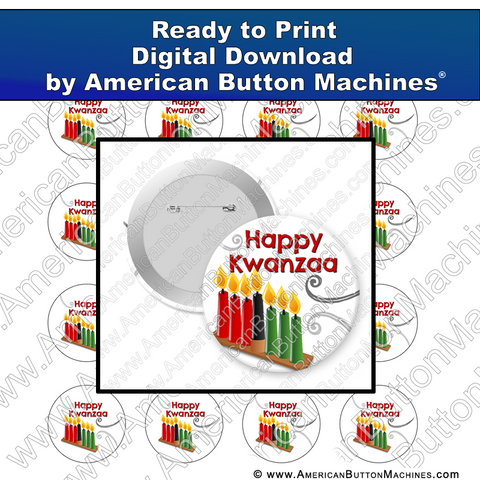 Happy Kwanzaa - Digital Download for Buttons