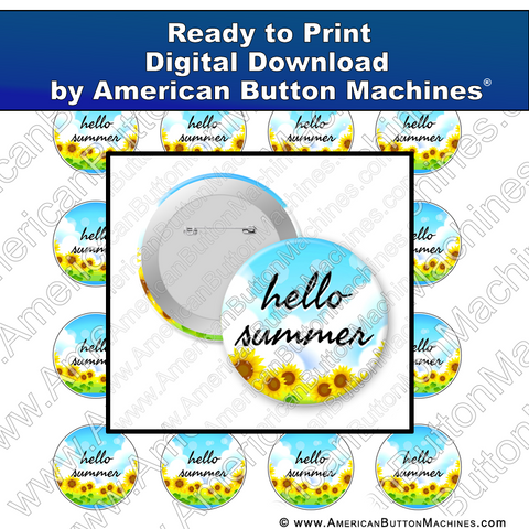 Digital Download, For Buttons, Digital Download for Buttons, summer, seasonal