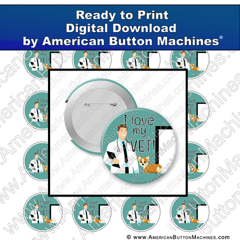 Digital Download, For Buttons, Digital Download for Buttons, Vet, Veterinarian