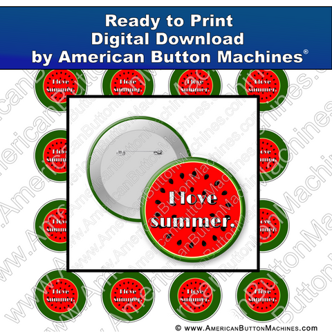 Digital Download, for buttons, digital download for buttons, watermelon, summer