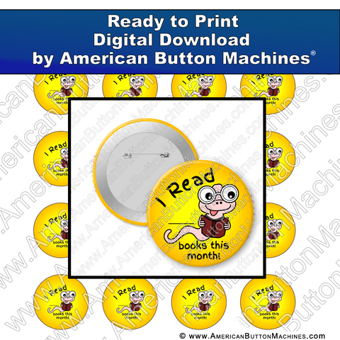 Digital Download, for buttons, digital download for buttons, reading, school, library, learning, award, books