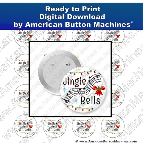 Digital Download, For Buttons, Digital Download for Buttons, Christmas, holidays, jingle, bells, jingle bells
