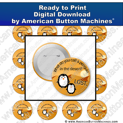 Digital Download, Digital Download for Buttons, penguin