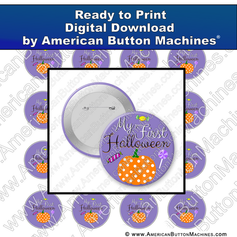 Digital Download, For Buttons, Digital Download for Buttons, baby, babies, first Halloween, trick or treat
