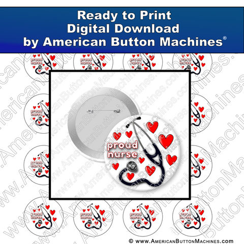 Digital Download, for buttons, digital download for buttons, Nurse