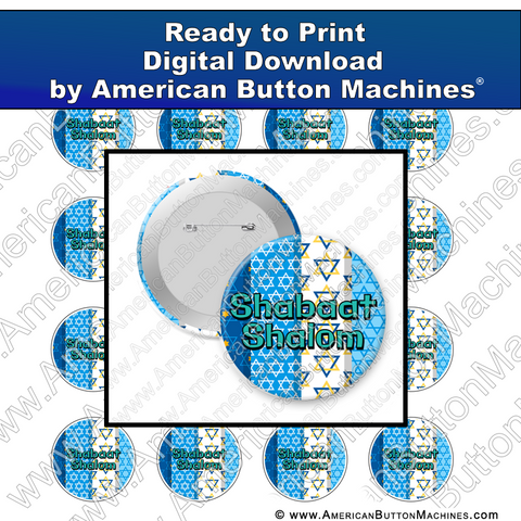 Digital Download, For Buttons, Digital Download for Buttons, Shabaat, Shalom, Sabbath, Jewish