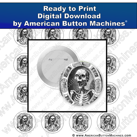 Digital Download, For Buttons, Digital Download for Buttons, Halloween, skeleton, selfie