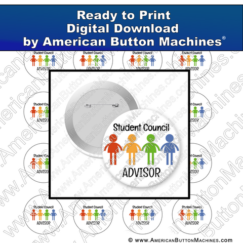 Digital Download, For Buttons, Digital Download for Buttons, student, student council, advisor