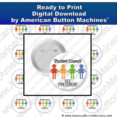 Digital Download, For Buttons, Digital Download for Buttons, student, student council, vice president