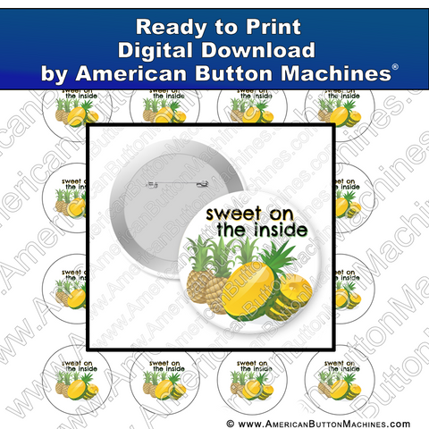 Digital Download, For Buttons, Digital Download for Buttons, Pineapple, sweet, fruit