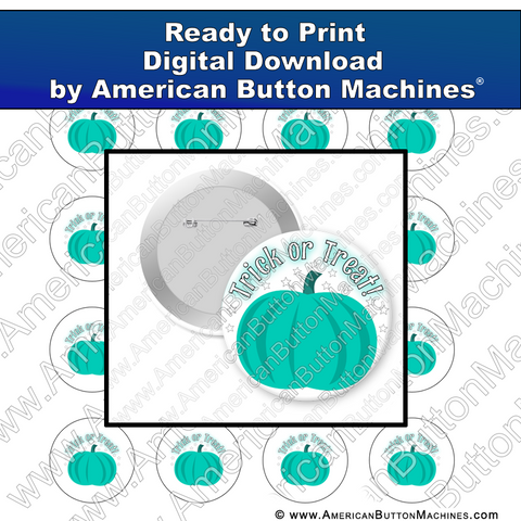 Digital Download, For Buttons, Digital Download for Buttons, teal, teal pumpkin, pumpkin, Halloween, trick or treat