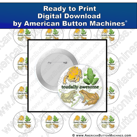 Digital Download, for buttons, digital download for buttons, frog, toad, awesome