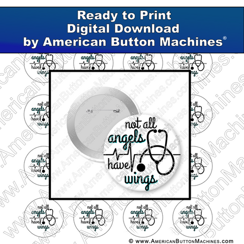 Digital Download, for buttons, digital download for buttons, Angels, Nurse, Healthcare