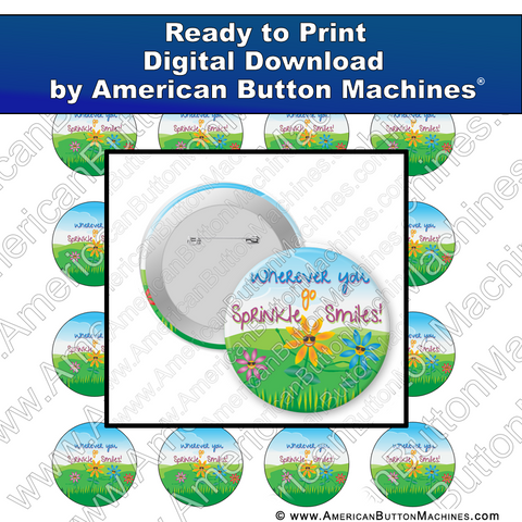 Sprinkle Smiles - Digital Download for Buttons