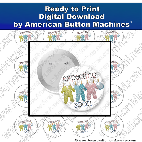 Digital Download, For Buttons, Digital Download for Buttons, , babies, expecting, mother to be