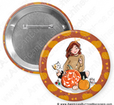 Painting Pumpkins - Digital Download for Buttons