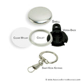 1" Versa-Back Snap Hook Keychain Set - American Button Machines