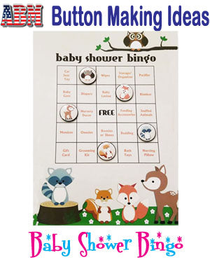 ABM Button Making Ideas - Baby Shower Bingo!