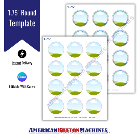 Round 1.75" Printing Templates - American Button Machines