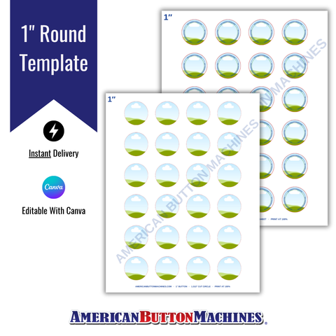 Round 1" Printing Templates - American Button Machines