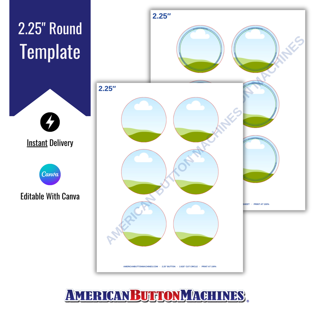 Round 2.25" Printing Templates - American Button Machines