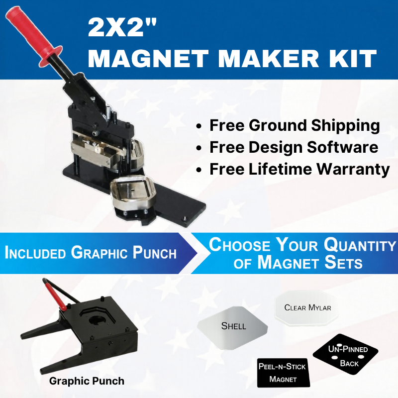 2"x2" Square Magnet Making Kit - American Button Machines