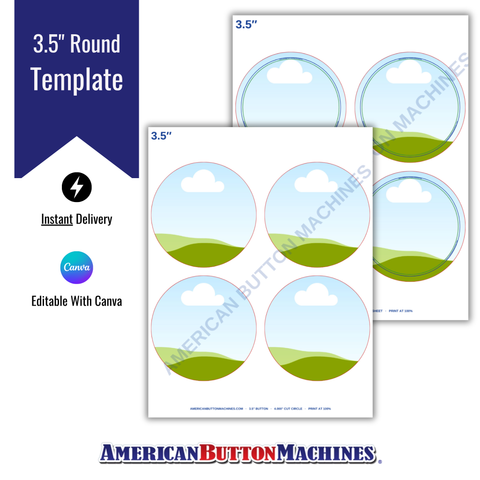 Round 3.5" Printing Templates - American Button Machines