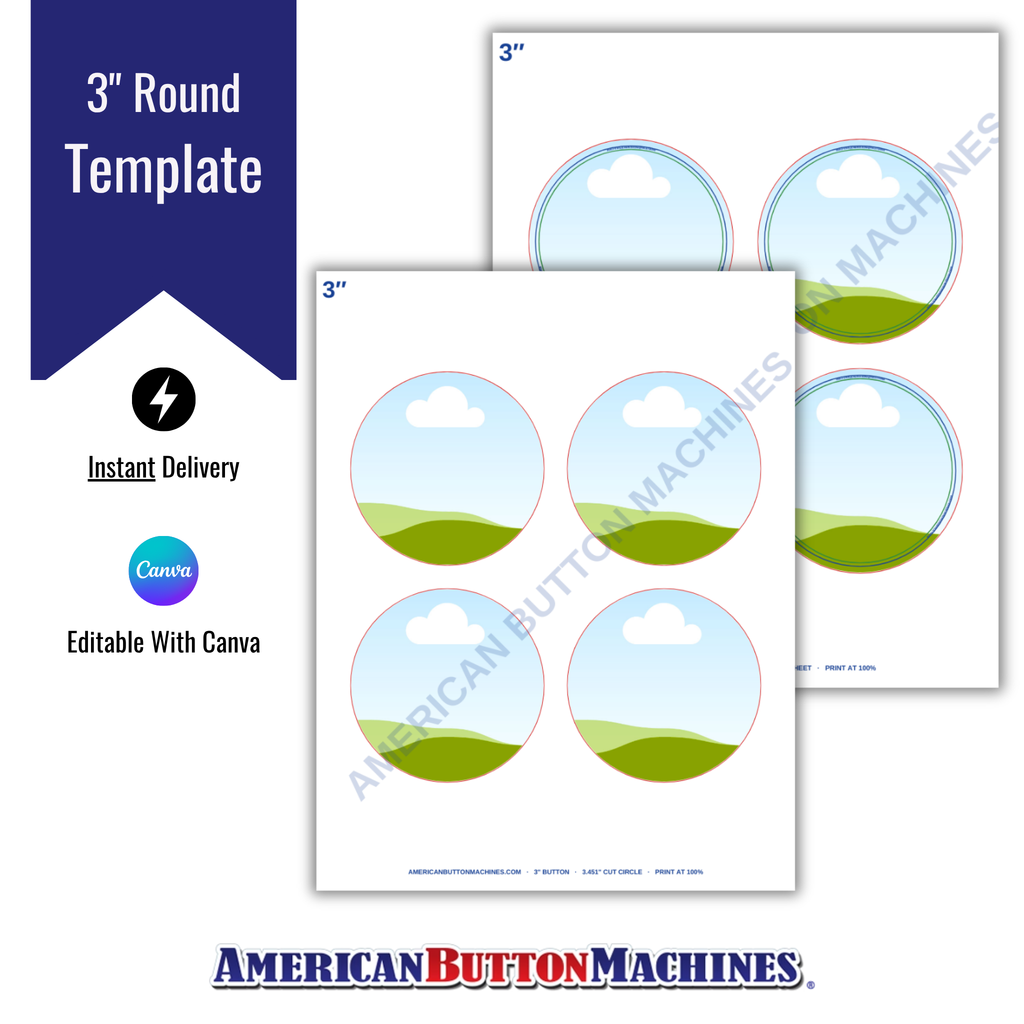 Round 3" Printing Templates - American Button Machines
