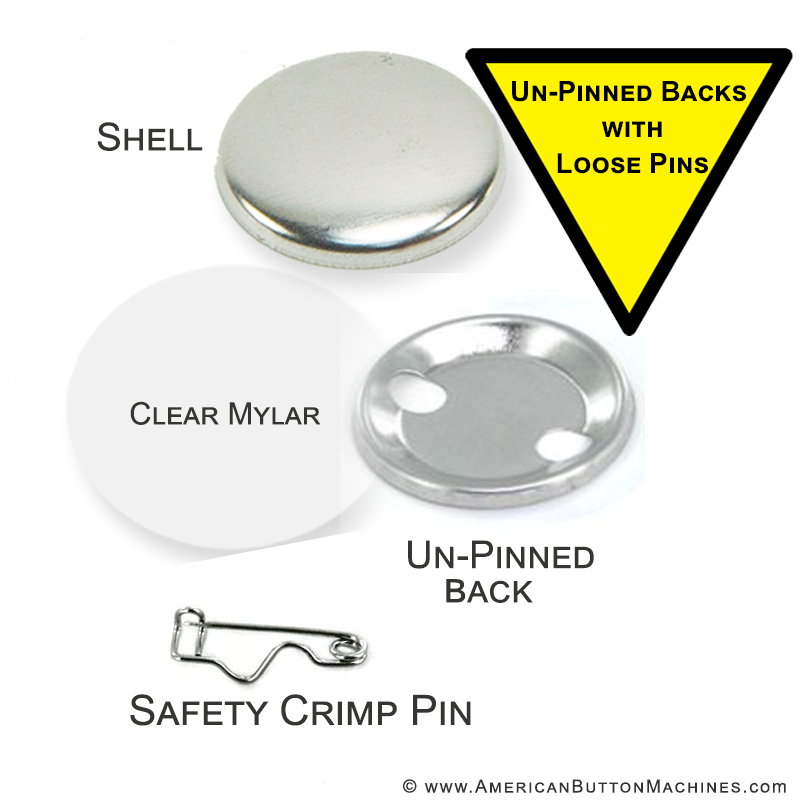 1.5" Un-Pinned Button Set with Loose Pins - American Button Machines