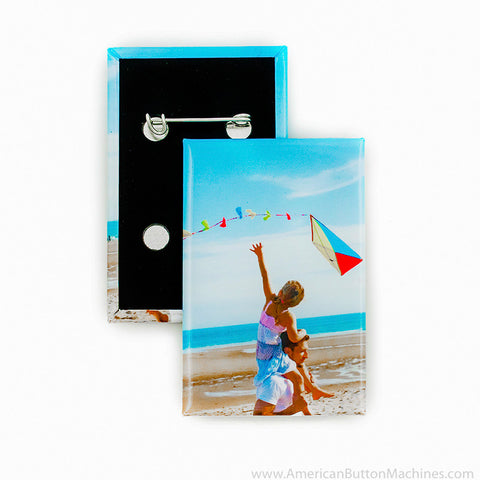 1.75"x2.75" Rectangle Vertical Pinback Sets - American Button Machines