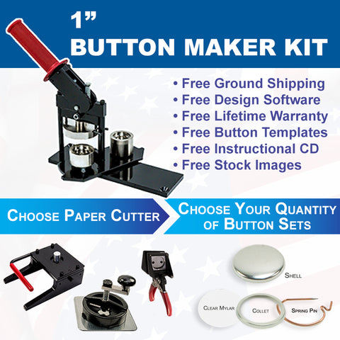 3.5 3-1/2 Inch Button Making Kit - Tecre Button Maker Machine, Tecre  Graphic Punch, 100 Magnet Parts